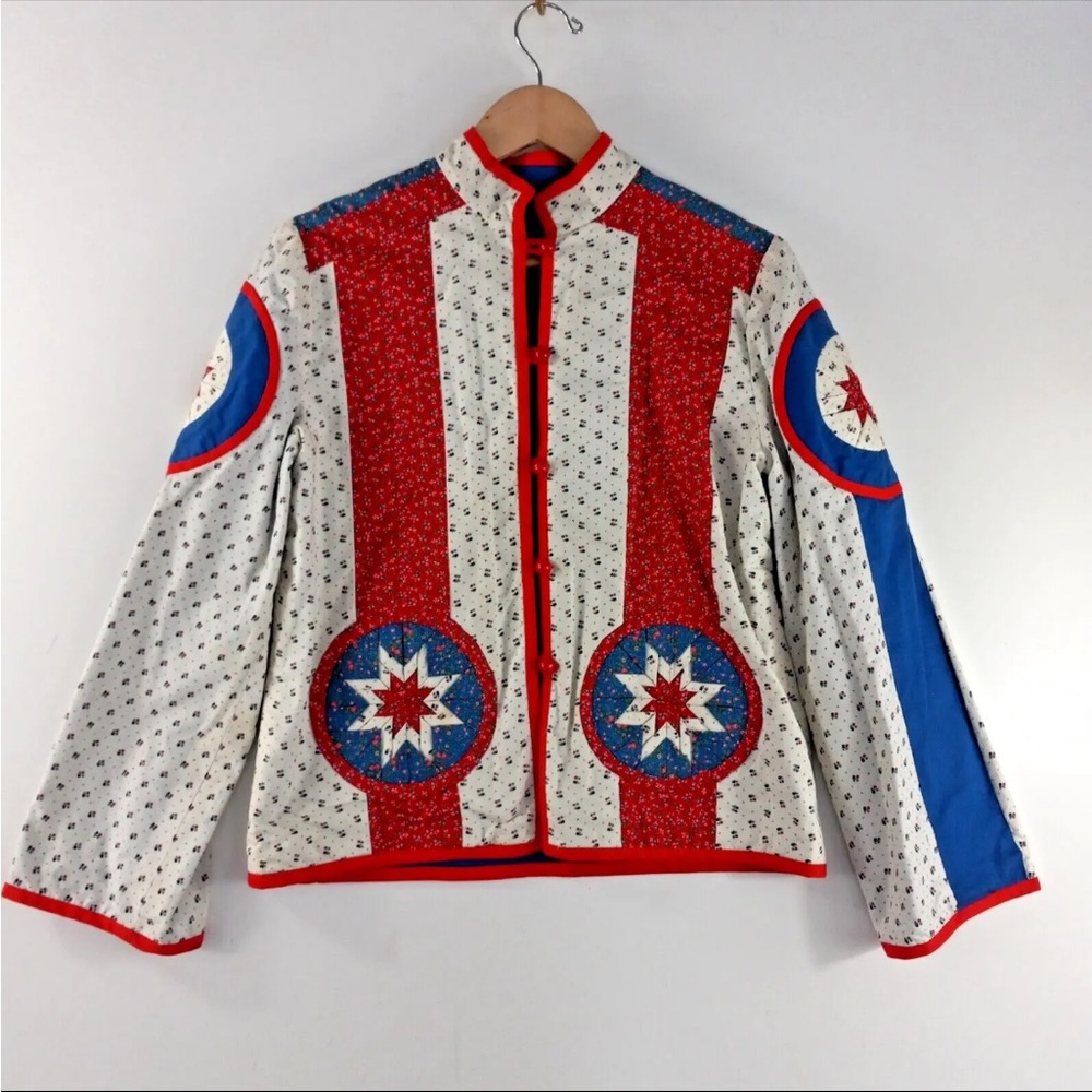 Vintage Handmade Americana Patchwork Quilt Jacket